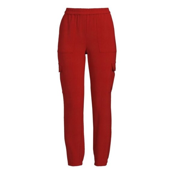 NWOT THEORY Northsound Admiral Pants in Rustic Red Size 6 - Picture 2 of 13